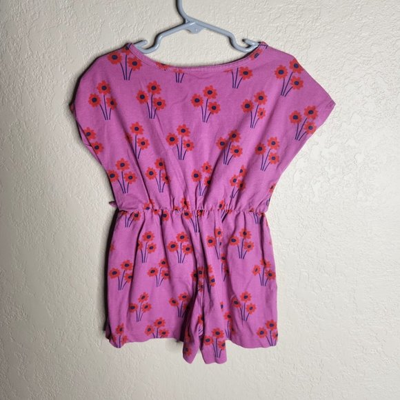 Matilda Jane Romper Shorts Cap Sleeve Little Girl Size 4 Floral Pink Tie Waist - Picture 3 of 5